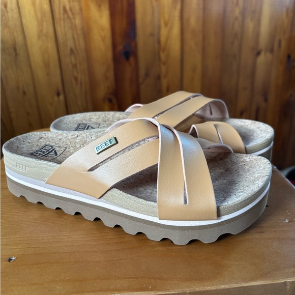 Reef Kaia Tan Platform Slide Sandal size 6 NWOB - Picture 2 of 8
